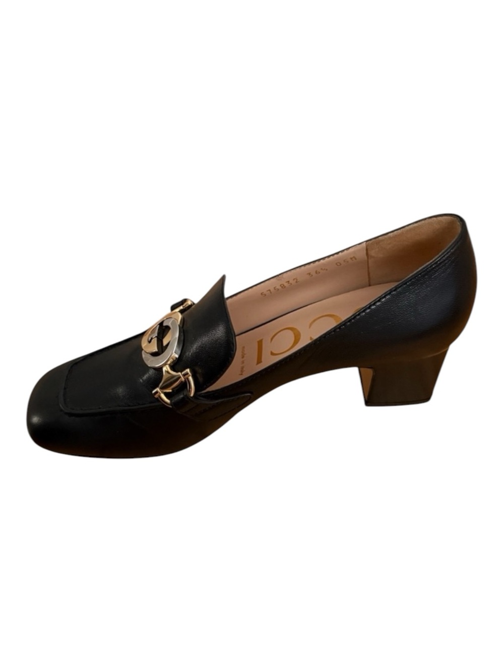 Gucci Zumi Black Leather Loafers Pumps Size 6.5